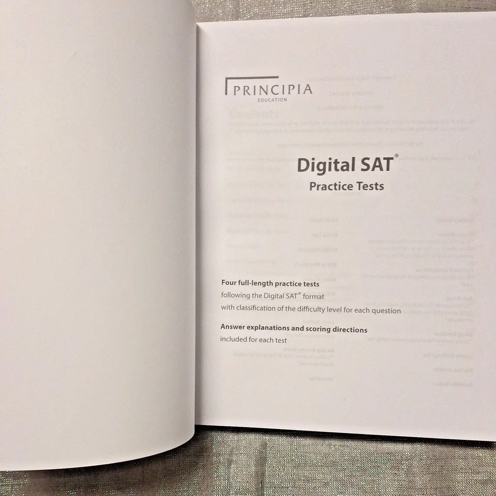 Principia Education Digital SAT Prep 2026 Edition Four Full Practice Tests Paper